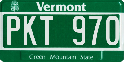 VT license plate PKT970