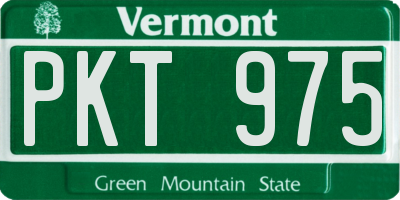 VT license plate PKT975