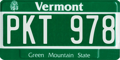 VT license plate PKT978
