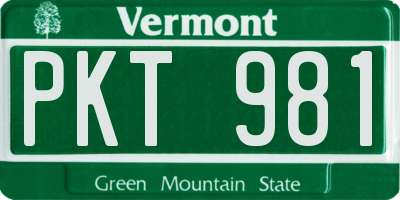 VT license plate PKT981