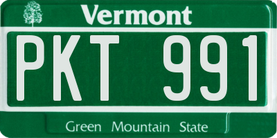 VT license plate PKT991
