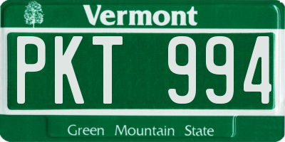 VT license plate PKT994