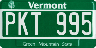VT license plate PKT995