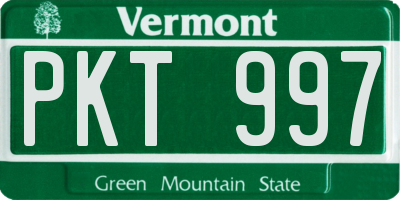 VT license plate PKT997