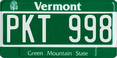 VT license plate PKT998