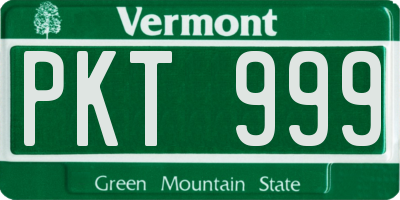 VT license plate PKT999