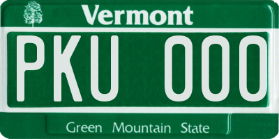 VT license plate PKU000