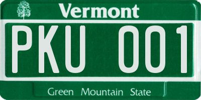 VT license plate PKU001