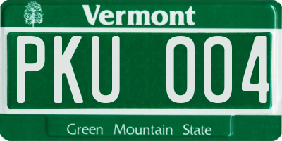 VT license plate PKU004