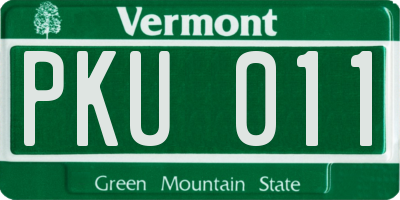 VT license plate PKU011