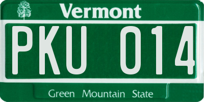 VT license plate PKU014