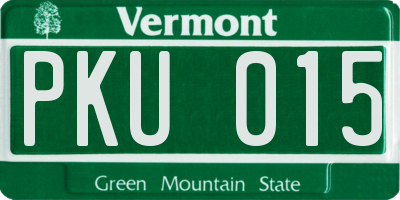 VT license plate PKU015