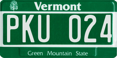 VT license plate PKU024