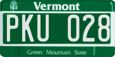 VT license plate PKU028
