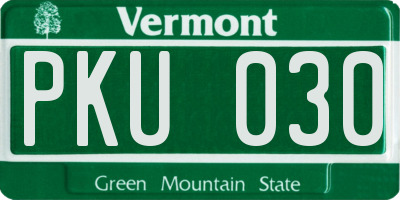 VT license plate PKU030