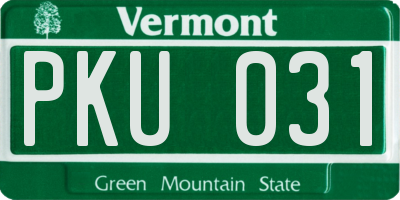 VT license plate PKU031