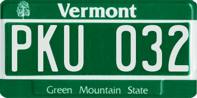 VT license plate PKU032