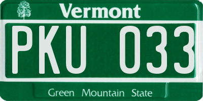 VT license plate PKU033