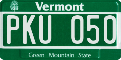 VT license plate PKU050
