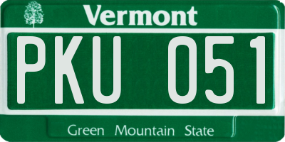 VT license plate PKU051