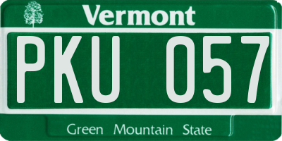 VT license plate PKU057