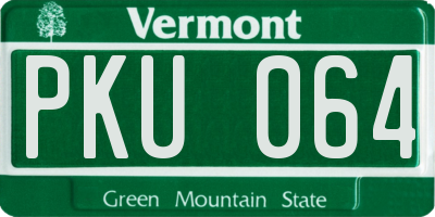 VT license plate PKU064