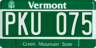 VT license plate PKU075