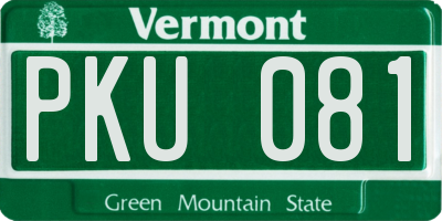 VT license plate PKU081