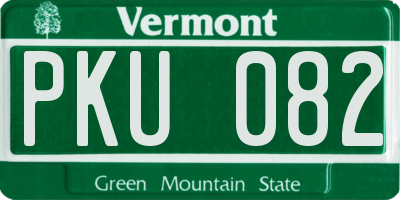 VT license plate PKU082