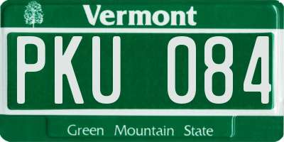 VT license plate PKU084