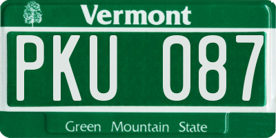 VT license plate PKU087