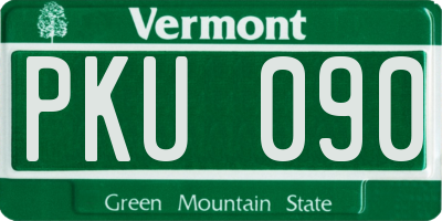 VT license plate PKU090