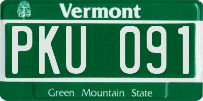 VT license plate PKU091