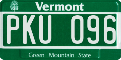 VT license plate PKU096