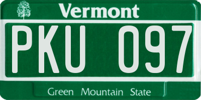 VT license plate PKU097