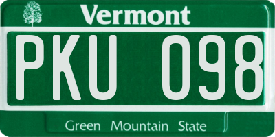 VT license plate PKU098