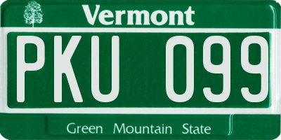 VT license plate PKU099