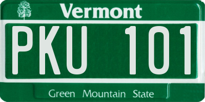 VT license plate PKU101