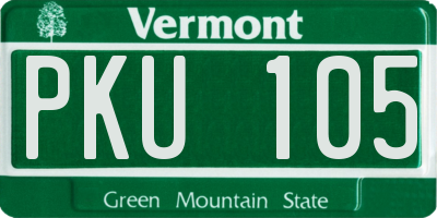 VT license plate PKU105