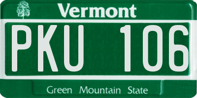 VT license plate PKU106