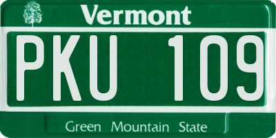 VT license plate PKU109