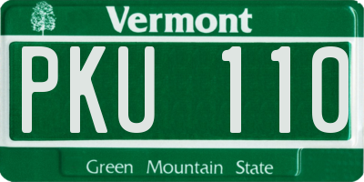 VT license plate PKU110