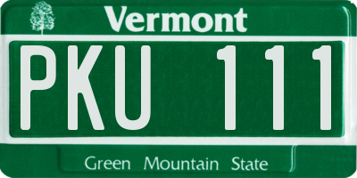 VT license plate PKU111