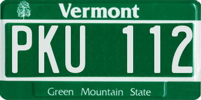 VT license plate PKU112