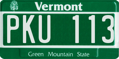 VT license plate PKU113