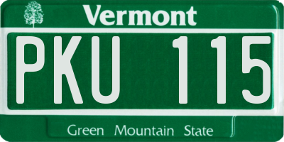 VT license plate PKU115