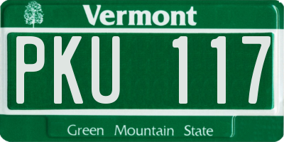 VT license plate PKU117