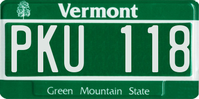 VT license plate PKU118