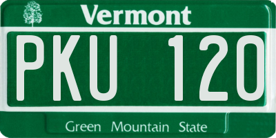VT license plate PKU120