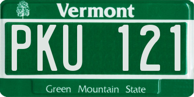 VT license plate PKU121